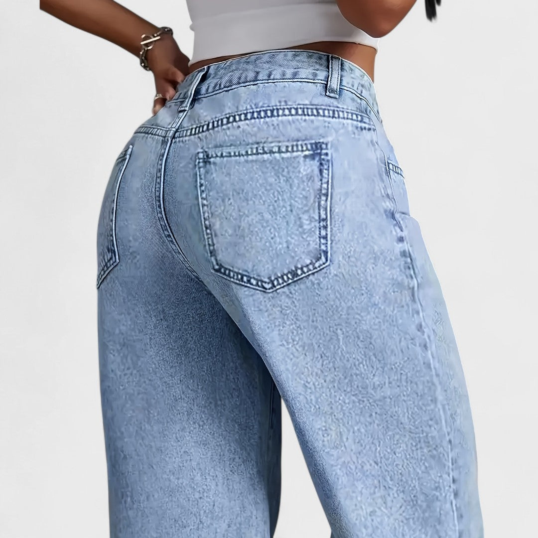 Mara - Jeans dritti larghi a gamba larga da donna