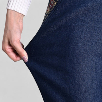 Elisa - Jeans da donna con tasche laterali e vita elastica